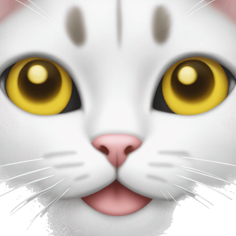 White fat yellow eyed cat emoji