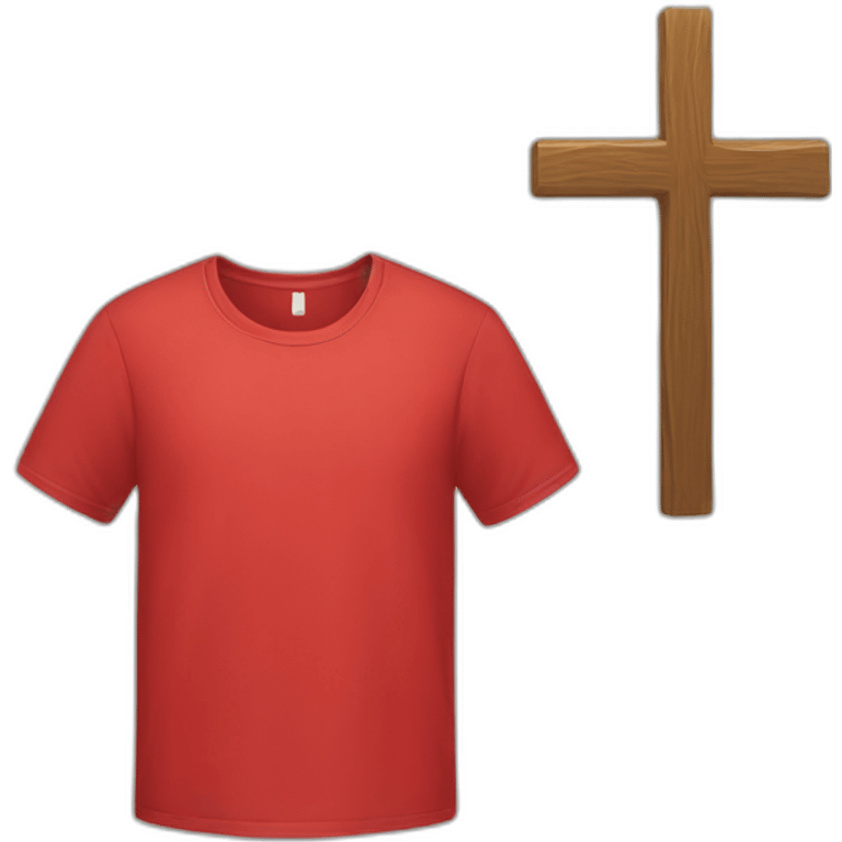 Red T shirt with cross on it emoji