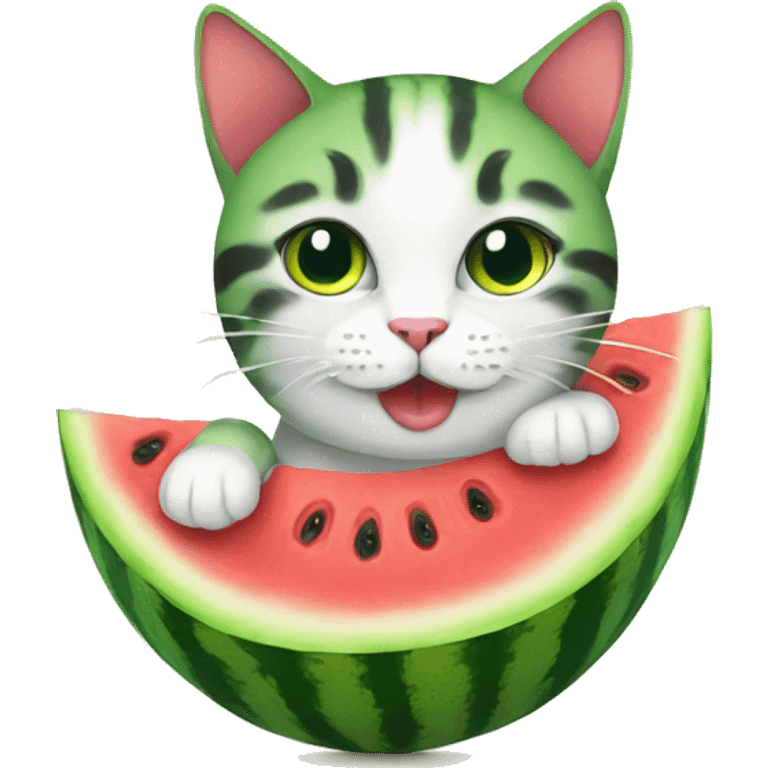 Watermelon cat emoji