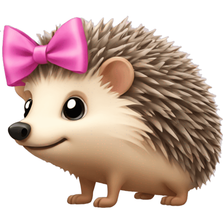 hedgehog with a pink bow emoji