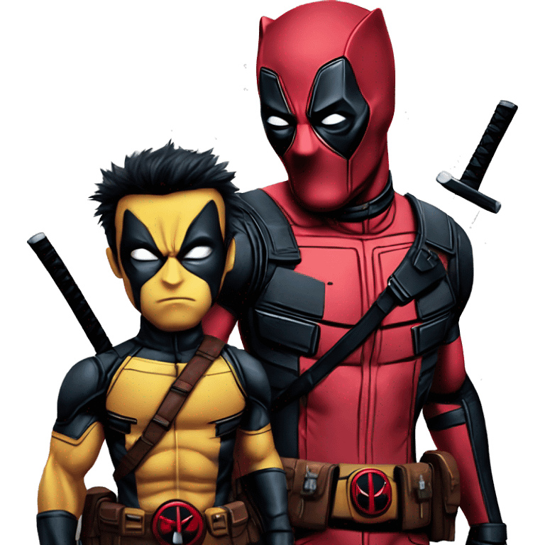 Deadpool and wolverine epic, UHD, high quality  emoji