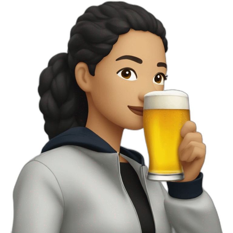 Lacoste latin friends woman drinking beer with black windbreaker emoji