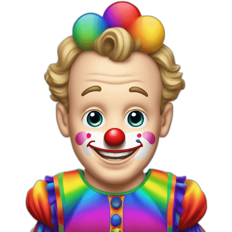 Jonathan Toews as a rainbow circus clown emoji