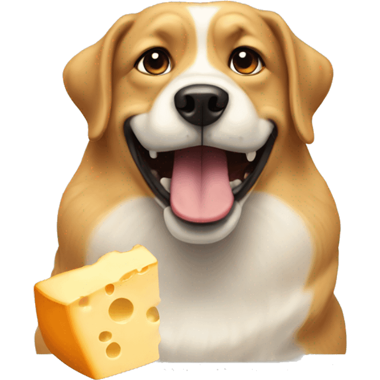 Dog eating cheese emoji