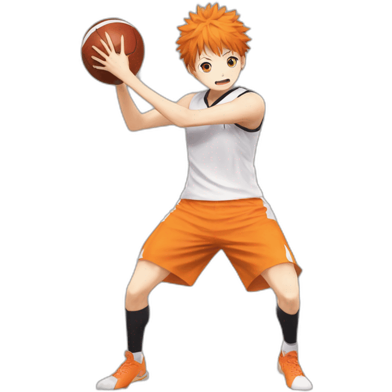 Hinata dans Haikyu qui joue au football emoji