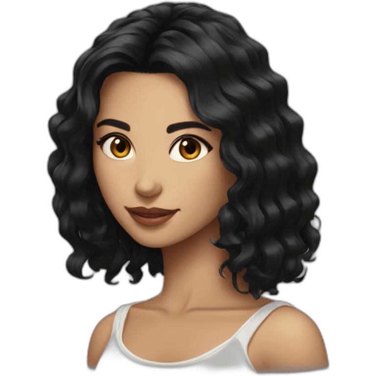 irina beautiful girl black hair emoji