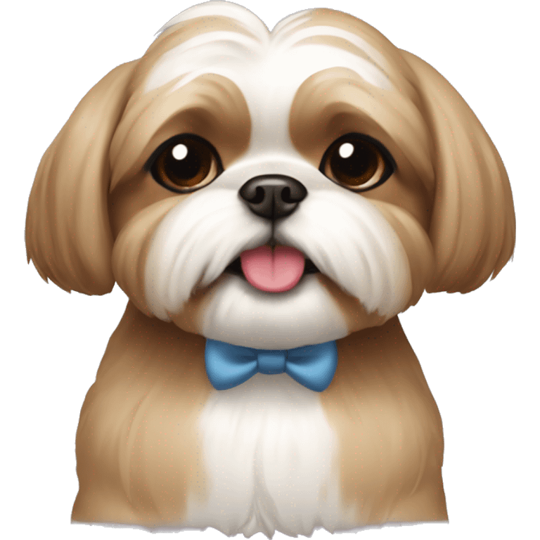 light brown shihtzu with a bow in her head smiling emoji