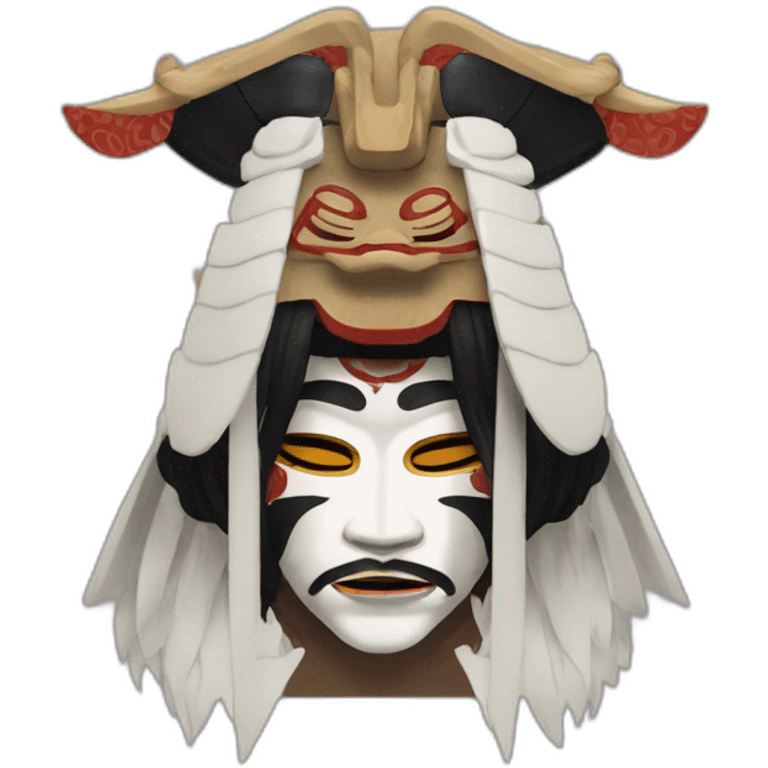 noh-dogears-mask-longhair-hotguy-japanese-kimono emoji