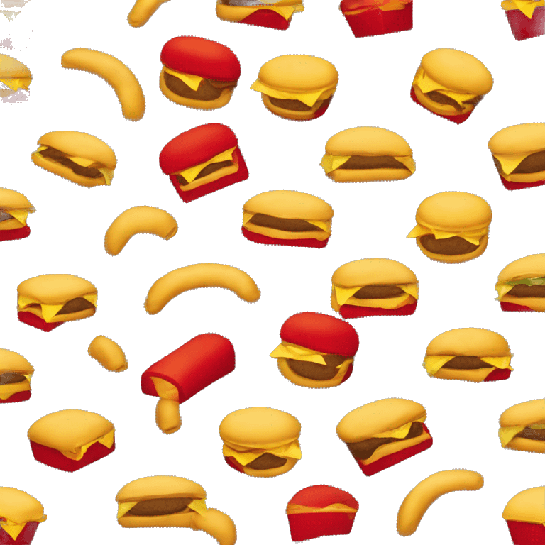 “McDonald’s store with the iconic golden arches, a red and yellow color scheme, and a simple, recognizable design that captures the essence of a fast food restaurant.” emoji