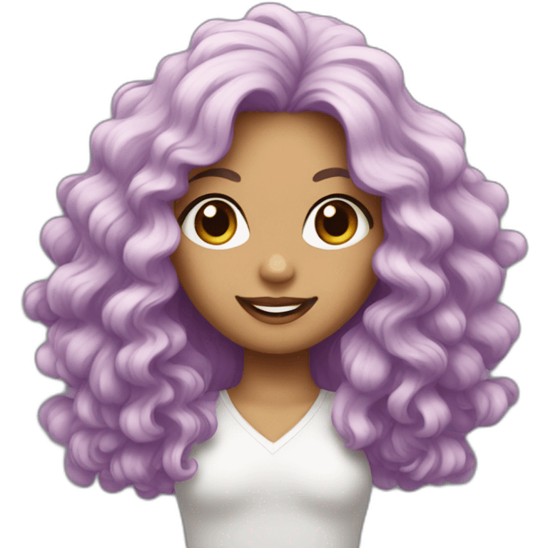 Pompon girl with long and wavy hair emoji