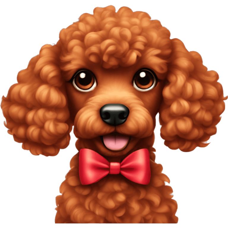 Red poodle with a bow  emoji