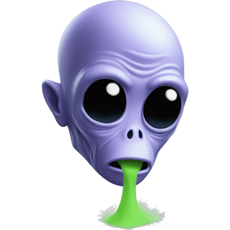 alien with powder coming out of nose emoji