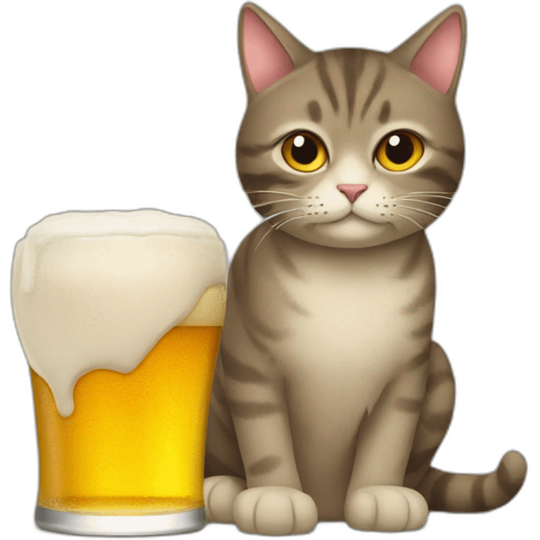 cat and beer emoji