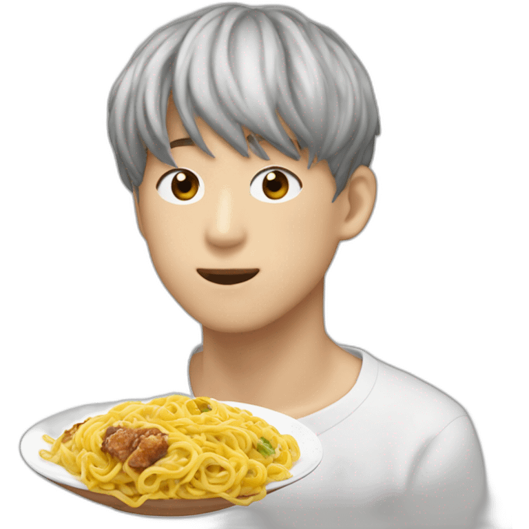 Jung Kook qui mange des ramens emoji