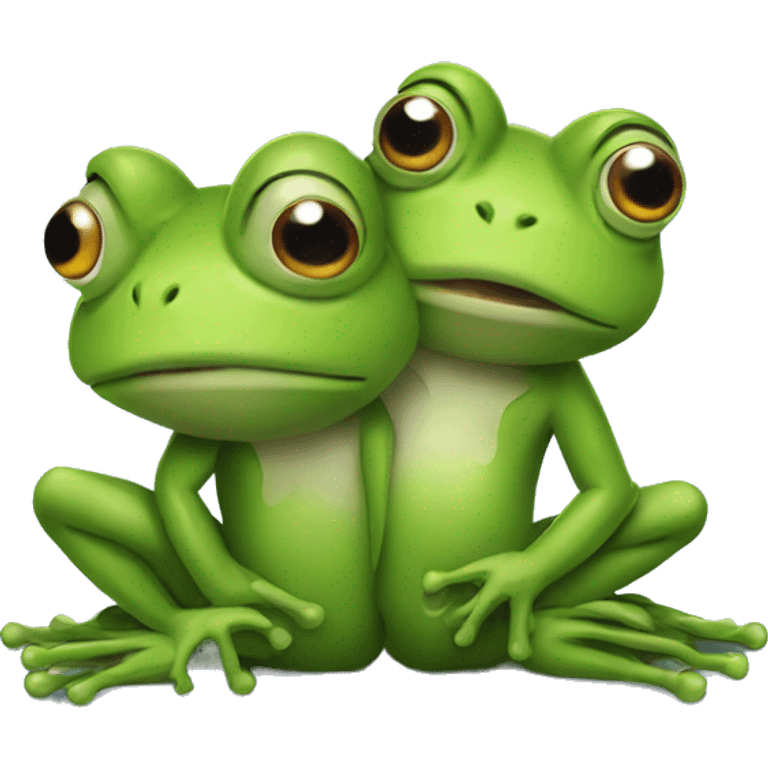 Two frogs cuddling emoji