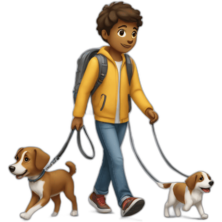 kid walking with dog emoji