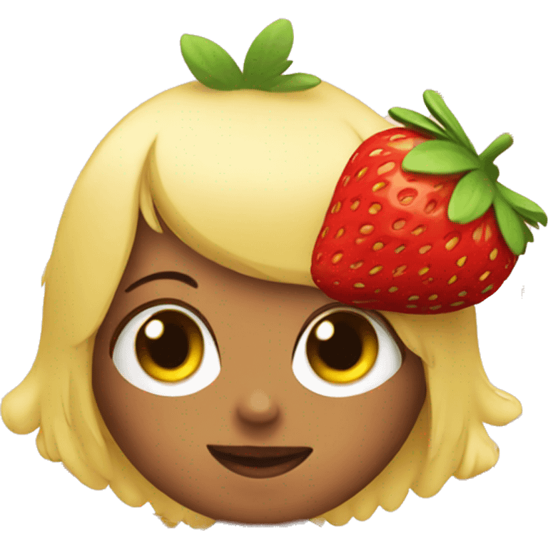 Chick with a strawberry  emoji