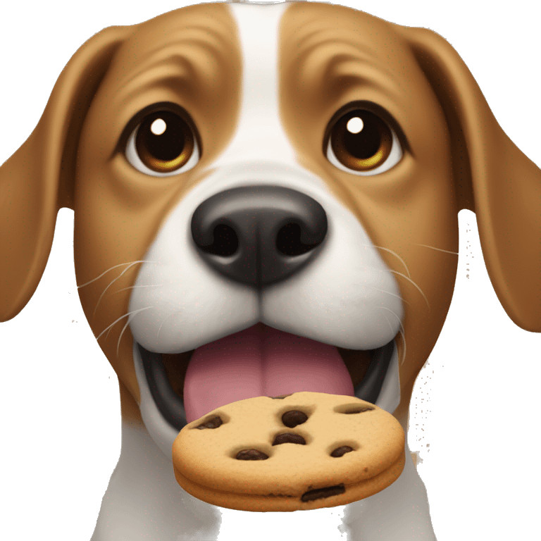 Dog with cookie in his mouth  emoji