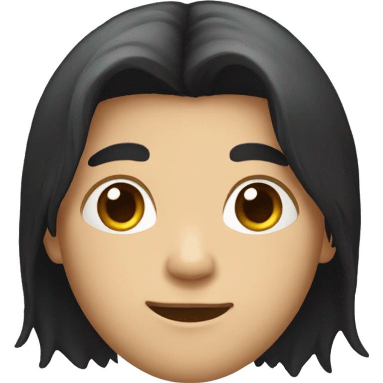 Boy with long black hair emoji