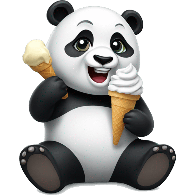 Panda eating ice cream emoji