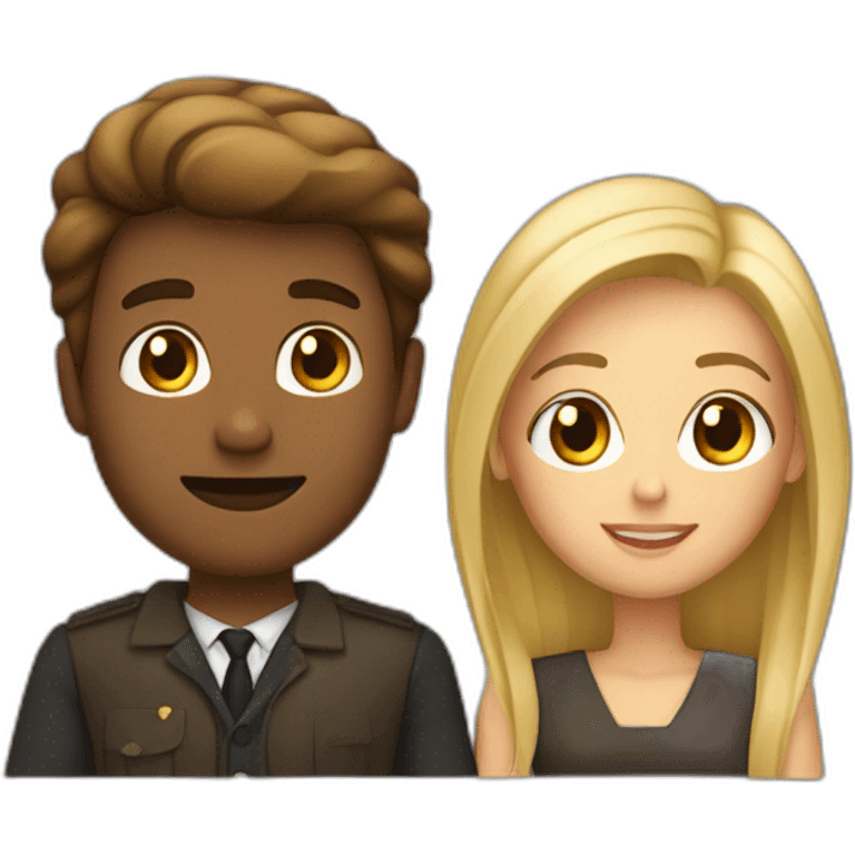 Un homme brun avec une femme blonde emoji