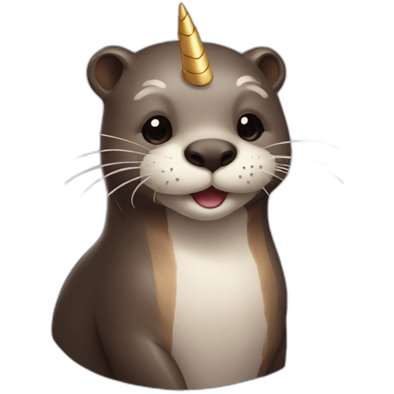 otter with a unicorn horn emoji