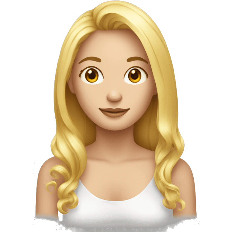 Een 19 jarige vrouw met middel lang blond haar emoji