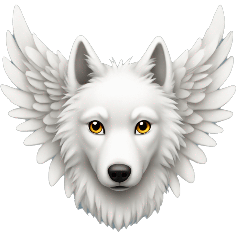 White wolf with wings emoji