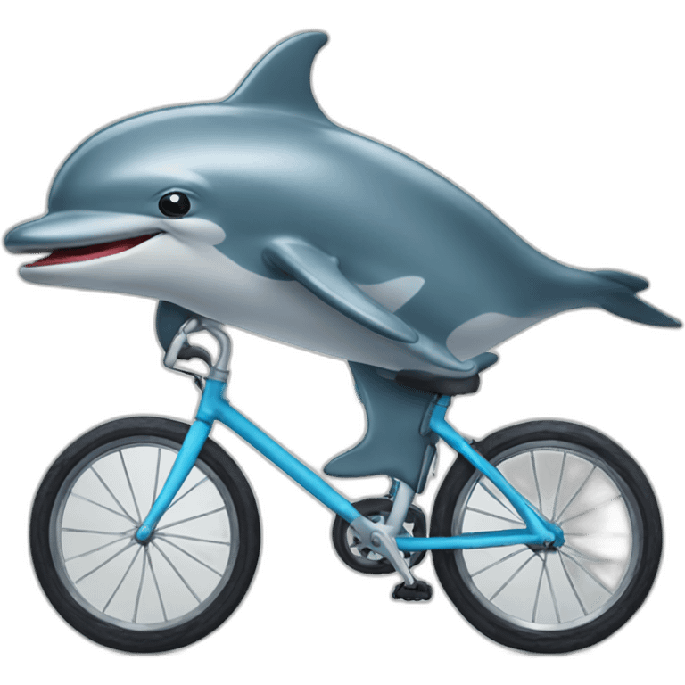 Bipolar dolphin riding a bike emoji