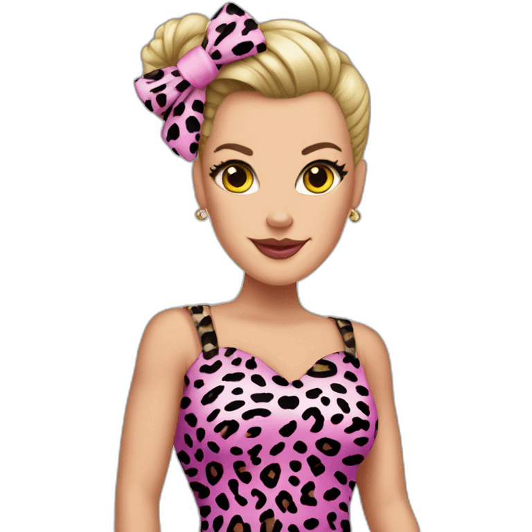 P!nk in leopard costumes with headband emoji