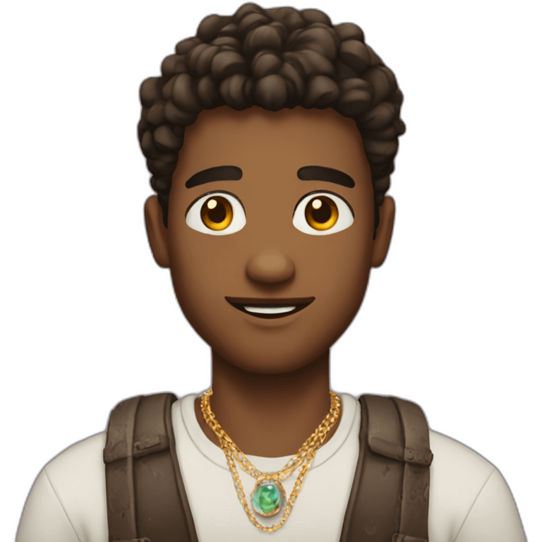 a 21 years old man character with jewelry emoji