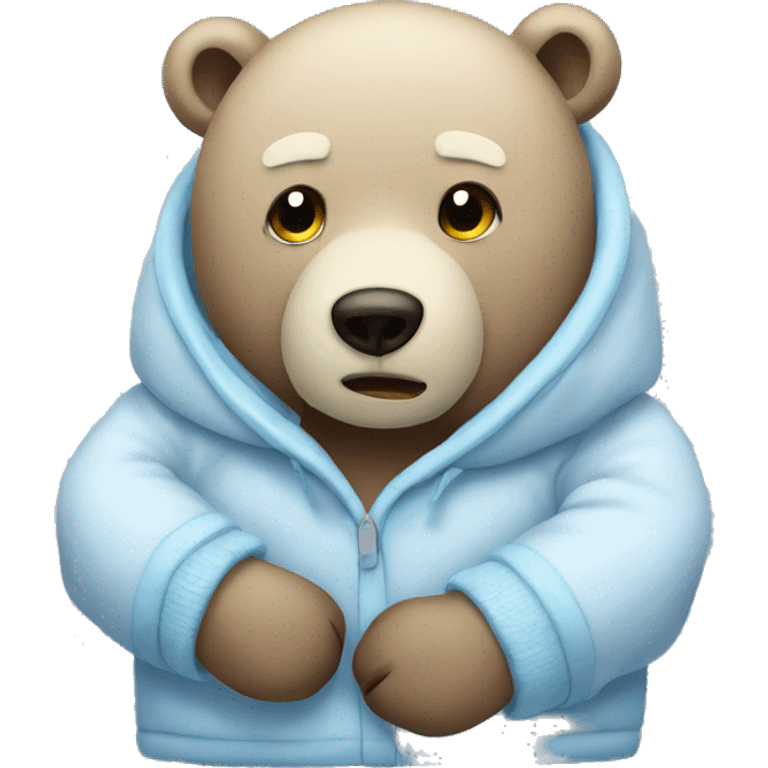 Cold Bear with a cover  emoji