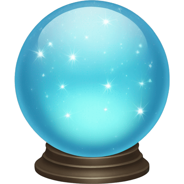 Pastel blue crystal ball sparkles emoji