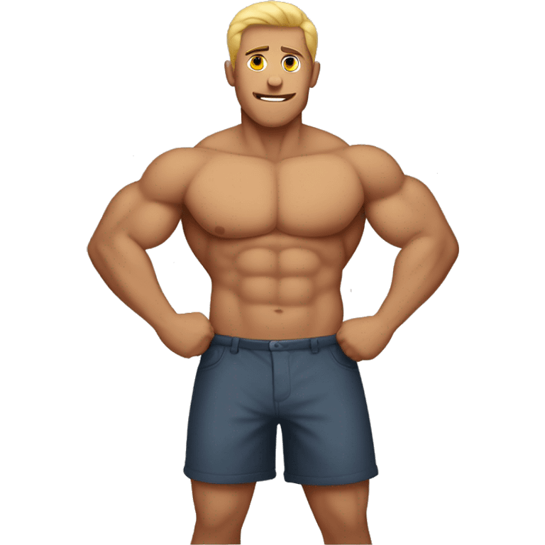 Muscular Male being shirtless emoji