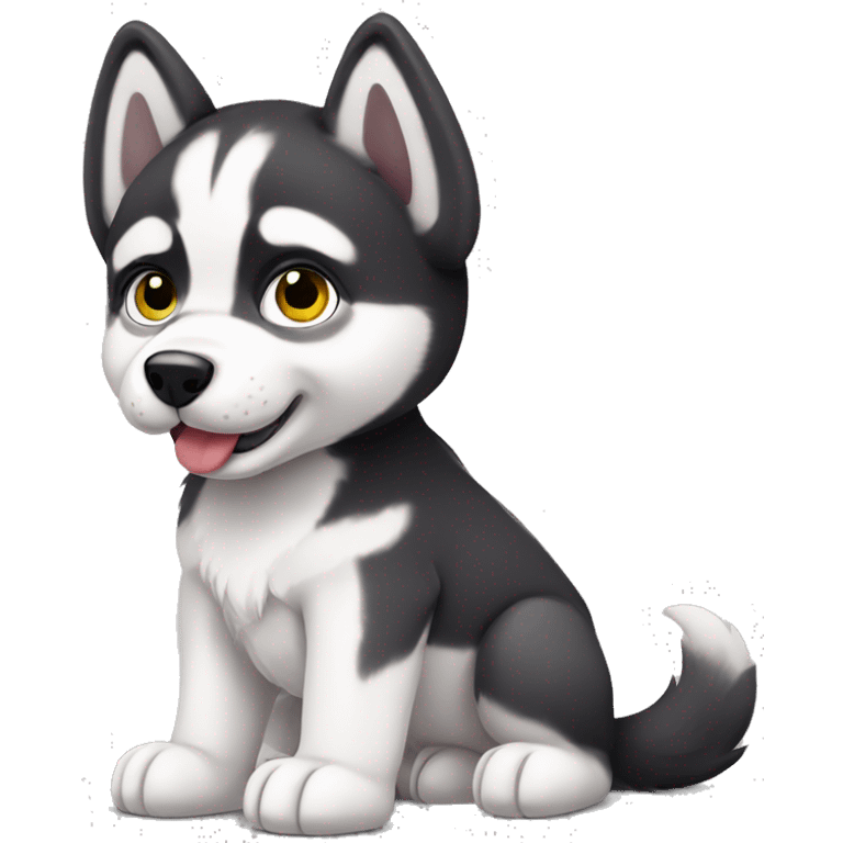 Husky puppy full body emoji