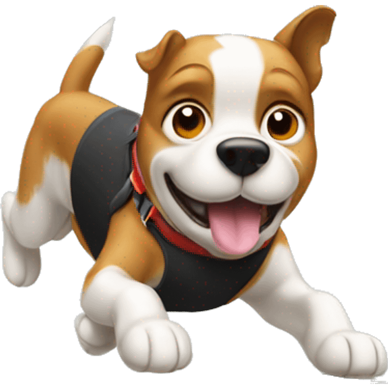 Agility dog jumping over anvil emoji