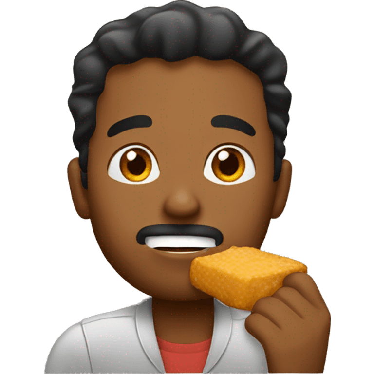 A brown man eating nuggets emoji