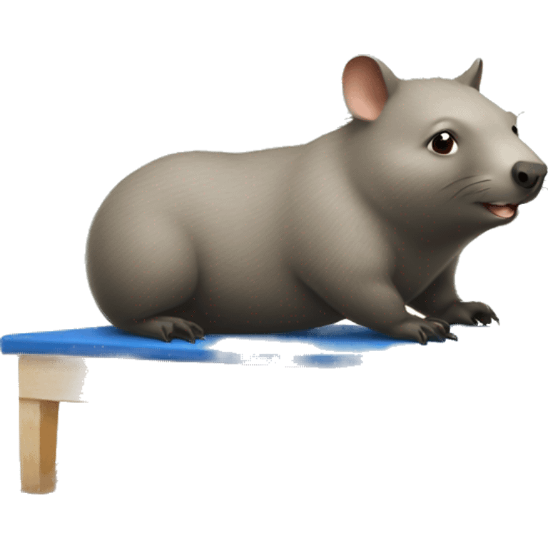 Wombat on Pilates reformer emoji