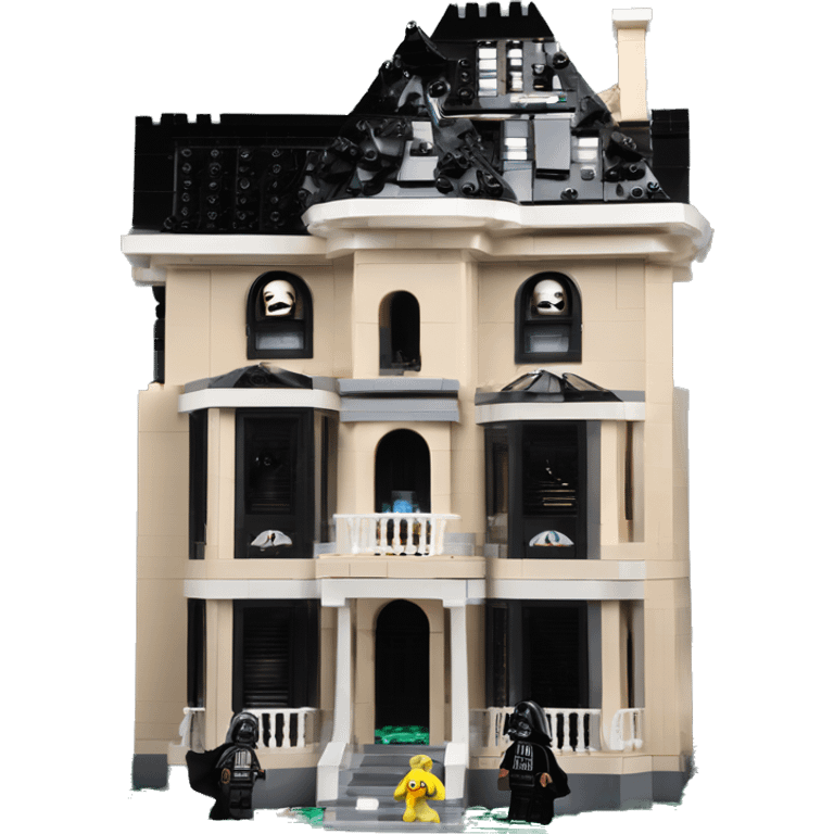 Lego Darth Vader and Barbie’s expensive but very dusty old disturbing disgusting ghostly very haunted horror dream house mansion  emoji