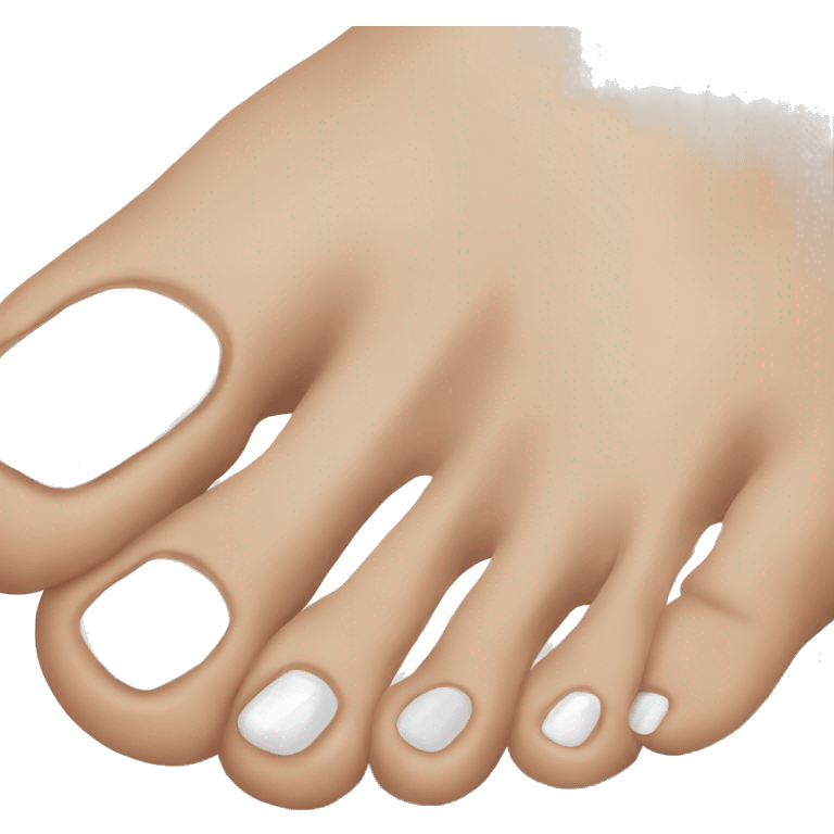 woman  greek feet white nail polish emoji