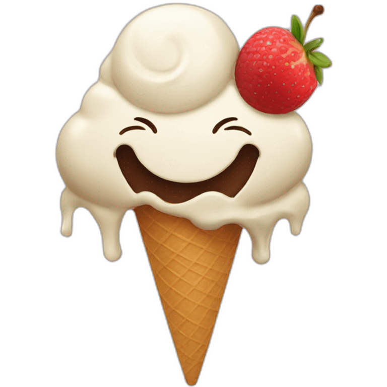 Ice cream eating emoji