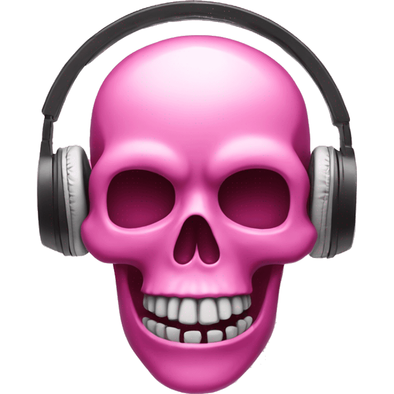 pink skull with headphones emoji