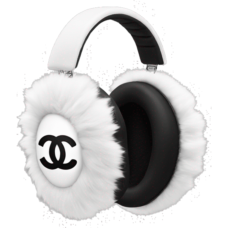 Chanel logo earmuffs white emoji