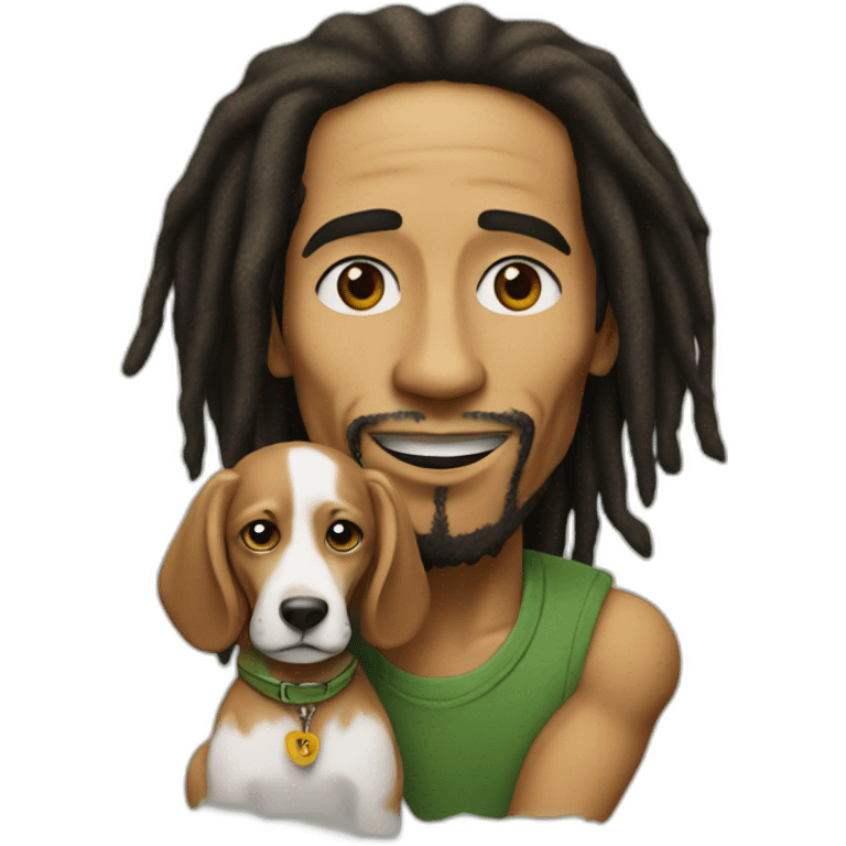 Bob Marley avec un chien emoji