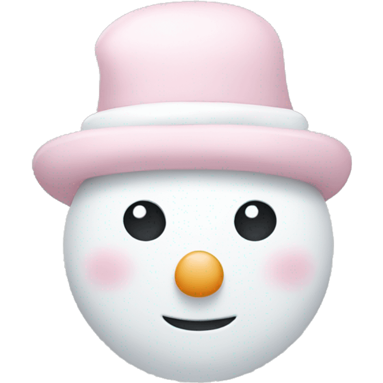 Cute white and light pink snowman emoji