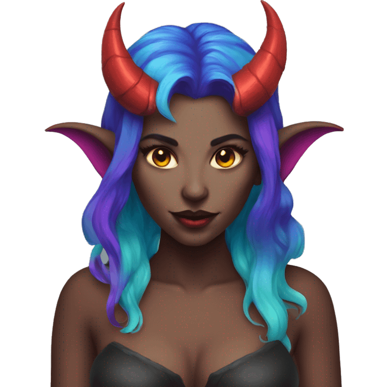 Demon succubus with colourful hair emoji