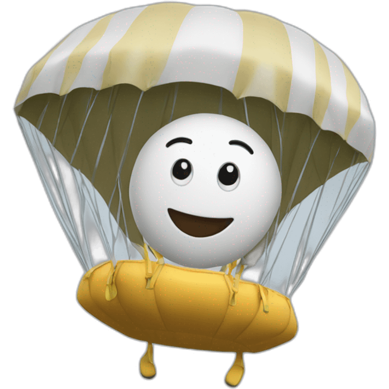 Un caca qui fait du saut en parachute emoji