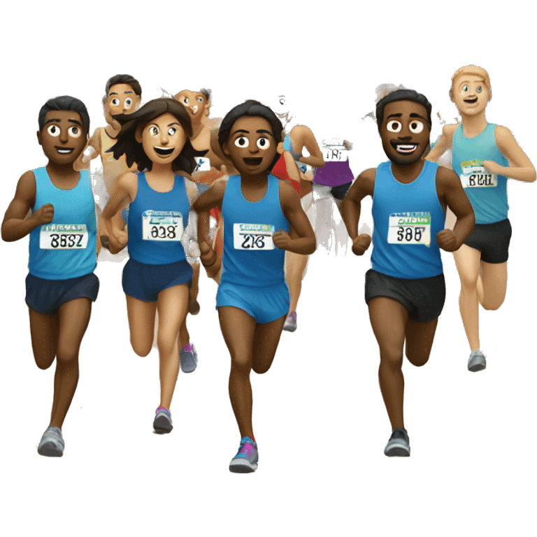 Group running Marathon emoji