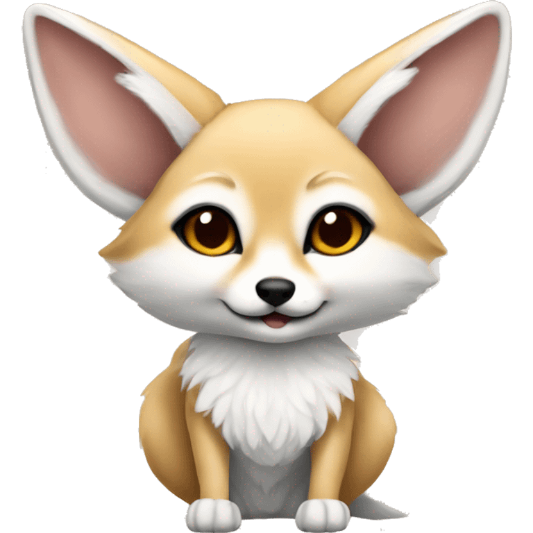 Fennec fox with white heart  emoji