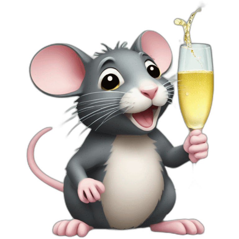 rat with champagne emoji